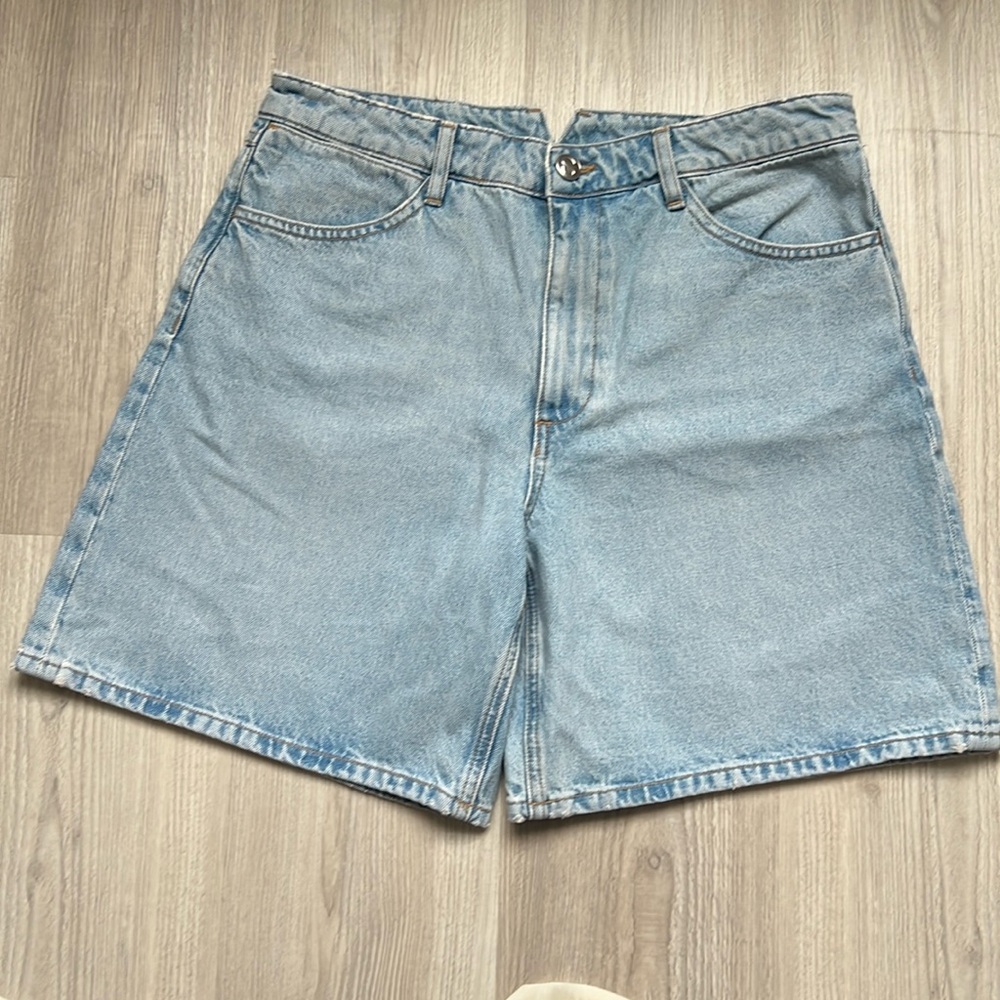 SPRWMN Bianca A-line denim shorts